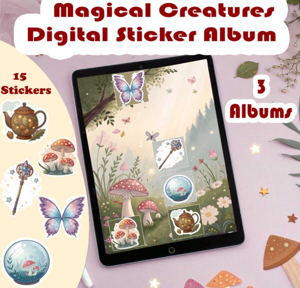 Magical Creatures Digital Sticker Album | Printable or GoodNotes