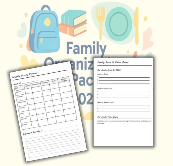 Family Organization Pack 2025 – Stress-Free Back-to-School Printable PDF