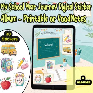 My School Year Journey Digital Sticker Album | Printable & GoodNotes