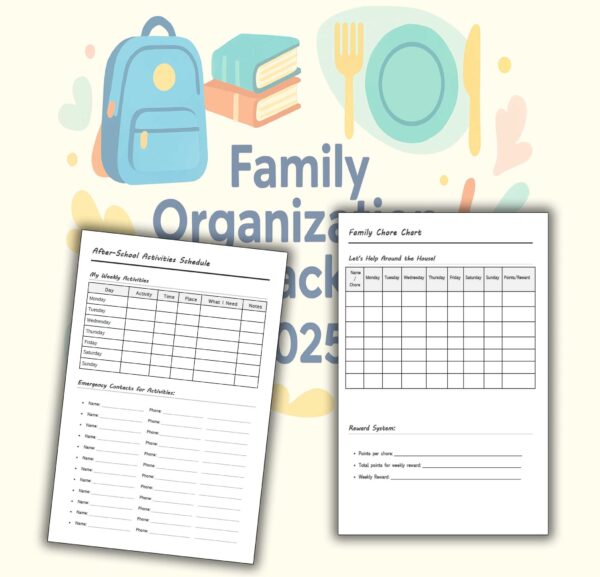 Family Organization Pack 2025 – Stress-Free Back-to-School Printable PDF