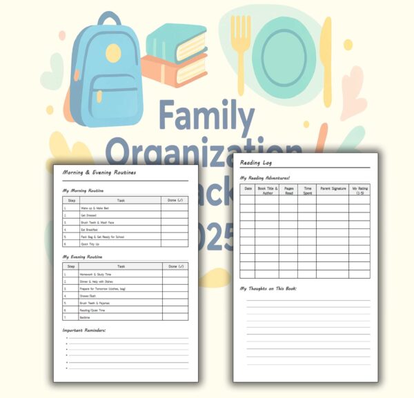 Family Organization Pack 2025 – Stress-Free Back-to-School Printable PDF