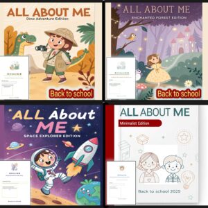 All About Me MEGA Bundle | 4 Themes: Minimalist, Forest, Dino, Space