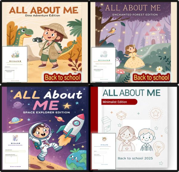 All About Me MEGA Bundle | 4 Themes: Minimalist, Forest, Dino, Space