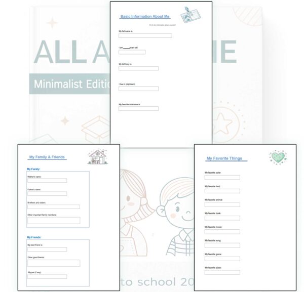 All About Me MEGA Bundle | 4 Themes: Minimalist, Forest, Dino, Space