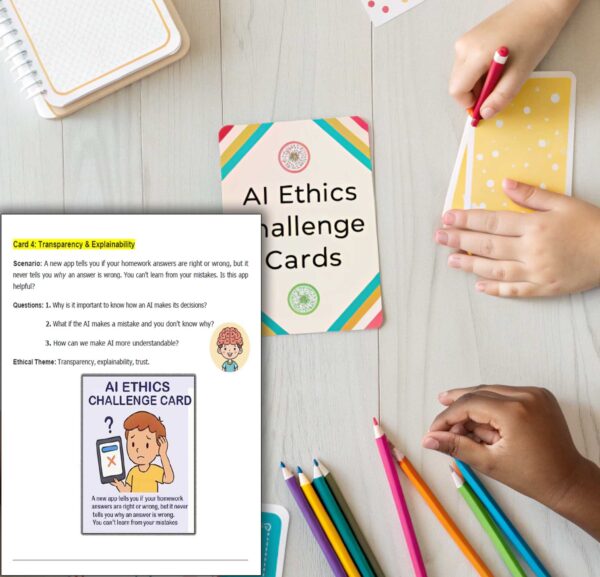 AI Ethics Challenge Cards: Critical Thinking & Discussion Prompts for Grades 3-7