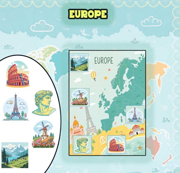 World Explorer Digital Sticker Album | Printable & GoodNotes