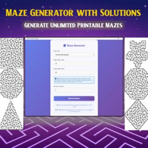 Printable Maze Generator Software -Create Custom Mazes Instantly| With solutions